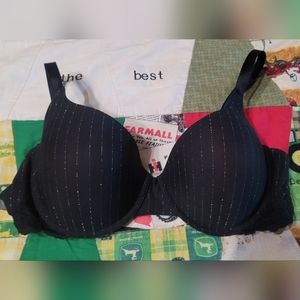 Black tuxedo stripe push up bra Ambrielle 34C